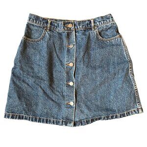 Grana A-Line Denim Button Up Skirt